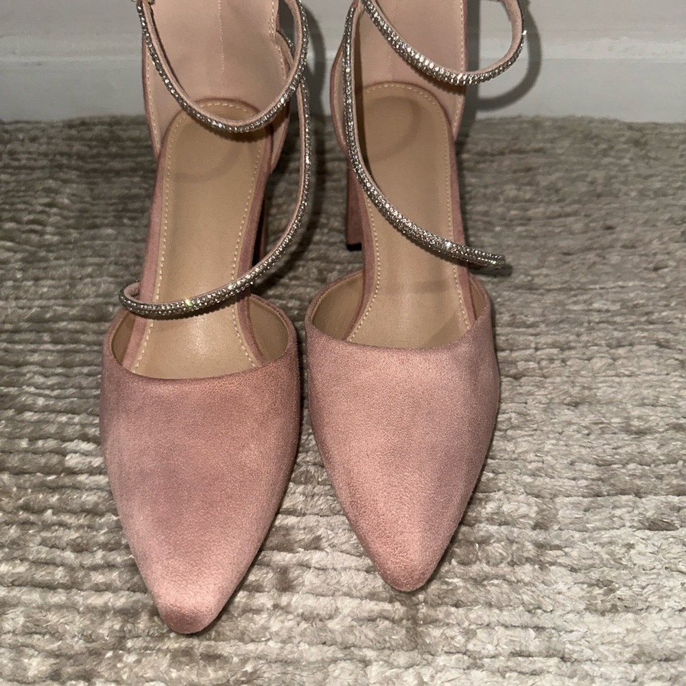 & Other Stories Pink Heels with Silver Straps